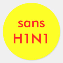 ohne h1n1 runde aufkleber