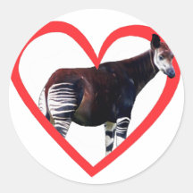 Okapi-Herz Runder Sticker