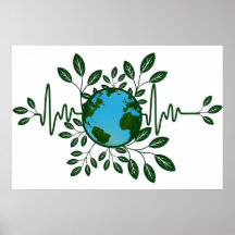 Öko-Erdgehen freundliche Planeten-Illustration PO  Plakatdrucke