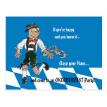 Oktoberfest blaue Party Einladungs-Postkarte