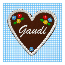 Oktoberfest Herz "Gaudi " Einladungen