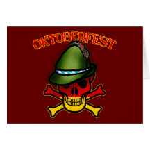 Oktoberfest Totenkopf mit gekreuzter Knochen-Entwu Grußkarte