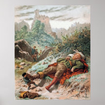 Öl zeichnender Hopfen-o' Mein-Pastelldaumen Poster