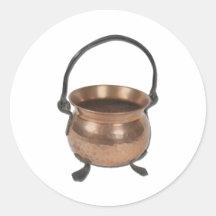 OldCopperPotCooking060411 Runder Aufkleber
