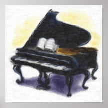Ölgemälde: Mein Klavier Posterdruck