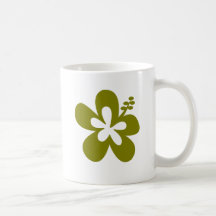 olivgrüne Hibiskusaloha Blume Kaffeehaferl