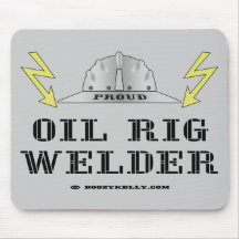 Ölplattform-Schweißer, blauer Kragen Mousepad, Öl,