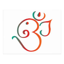 OM-ganpati-grün-orange Postkarten