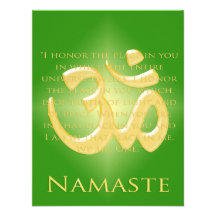 OM im Grün u. im Gold - Namaste Personalisierte Ankündigungskarte