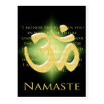 OM im Schwarzen u. im Gold - Namaste Postkarte