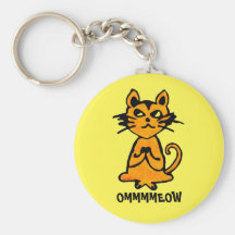 OM-Katze Keychain - lustige Yoga-Geschenke Schlüsselbänder