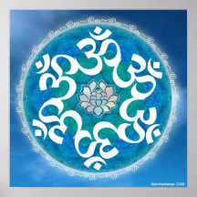 OM-Kreis-Schneeflocke-Mandala Posterdrucke