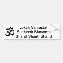 OM, Lokah Samastah Sukhinoh BhavantuShanti Shan… Auto Aufkleber