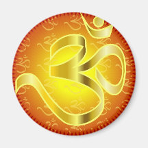Om oder OM-Symbol in den Gelbs u. in den Rottönen Magnete