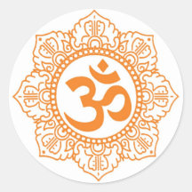 OM - Ohm - Om-Symbol Runder Sticker
