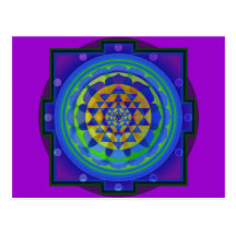 OM (OM) Yantra Mandala Postkarte