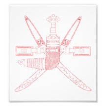 Oman-Wappen Photodruck