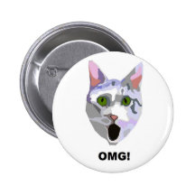 OMG! CAT 'was hat er gesehen? ' Anstecknadel