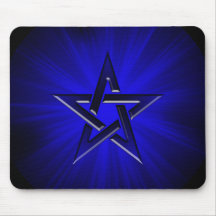 Ominöser blauer Pentagram Mousepad