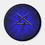 Ominöses Blau umgekehrter Pentagram Kühlschrankmagnet