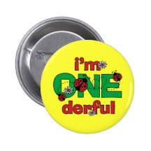 ONEderful Marienkäfer-1. Geburtstag Anstecknadelbuttons