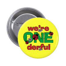 ONEderful Marienkäfer-Zwillings-1. Geburtstag Button