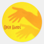 Open Hands Runder Aufkleber
