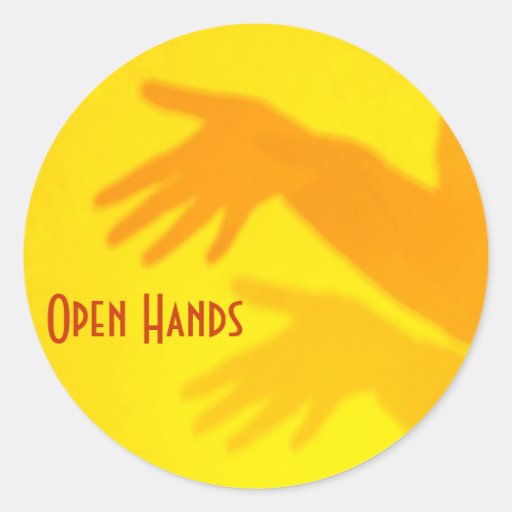 Open Hands Runder Aufkleber