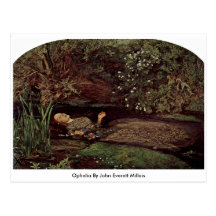 Ophelia durch John Everett Millais Postkarte