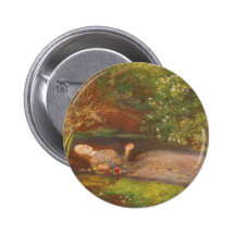 Ophelia durch Millais Vintagen viktorianischen Pre Anstecknadelbutton
