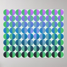 OPkunst-große Kreise durch das halbe Blau violett  Plakatdruck