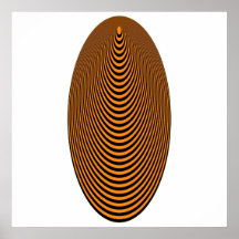 OPkunst-konzentrisches Ei-Schwarzes und Orange Posterdruck