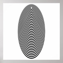 OPkunst-konzentrisches Ei-Schwarzweiss-Überweiß Plakat