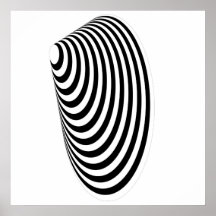 OPkunst-konzentrisches Ei verlegte Schwarzweiss-2 Plakate