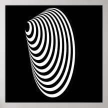 OPkunst-konzentrisches Ei verlegtes Schwarzweiss-1 Plakat