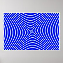 Optische Täuschung Hypno Blau Poster