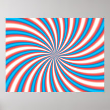 Optische Täuschung Hypno rotes Blau Plakatdrucke
