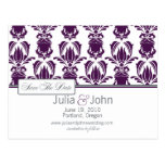 Opulenter Damast Save the Date Postkarte