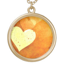 Orange and Yellow Floating Hearts Personalized Necklace