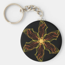 Orange and Yellow fractal flower keychain