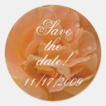 Orange Aufkleber der Rose Save the Date
