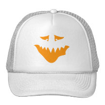 Orange beängstigendes Gesicht. Monster Mütze