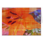 Orange Blumen-abstrakte moderne Kunst-Anmerkungs-K Karte