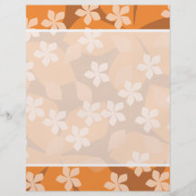 Orange Blumen. Retro Blumenmuster Flyerdruck