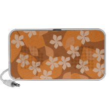 Orange Blumen. Retro Blumenmuster iPod Lautsprecher
