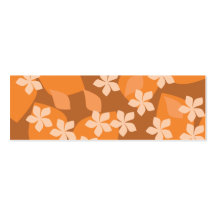 Orange Blumen. Retro Blumenmuster Visitenkarten