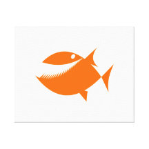 Orange Cartoon-Fische Leinwanddrucke