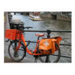 Orange Fahrrad-Postkarte