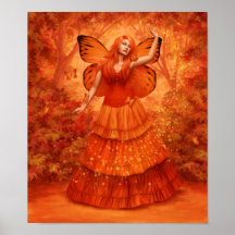 Orange Fee Posterdruck