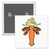 Orange feenhaftes Quadrat Buttons